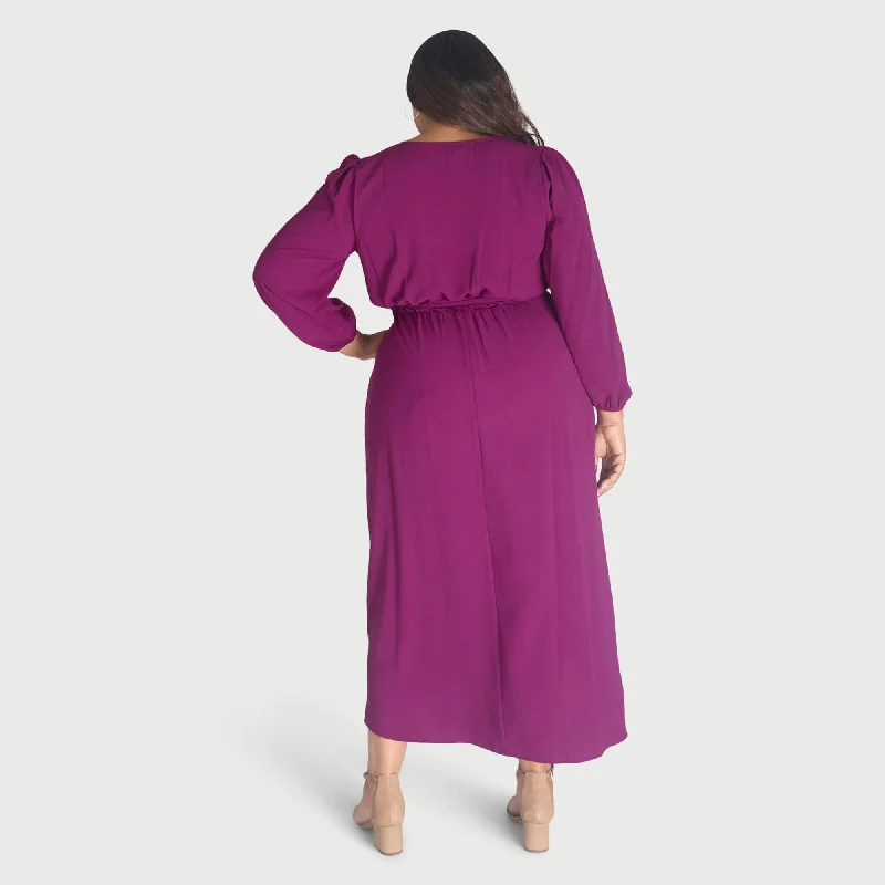 Shannon Magenta Maxi Wrap Dress