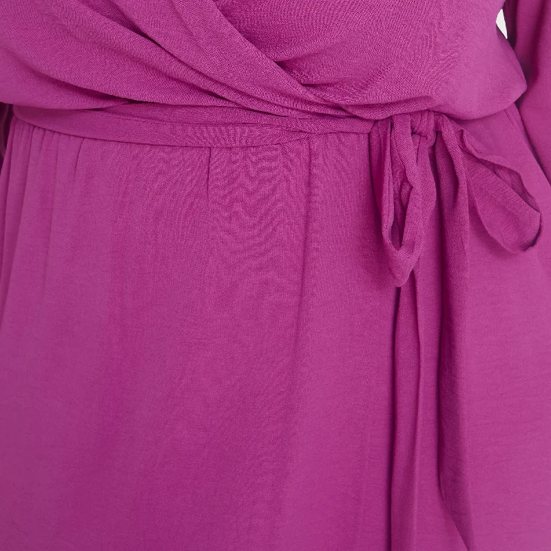 Shannon Magenta Maxi Wrap Dress