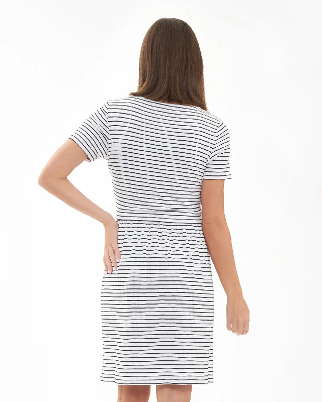 Shelly Summer Nursing Dress White / Black