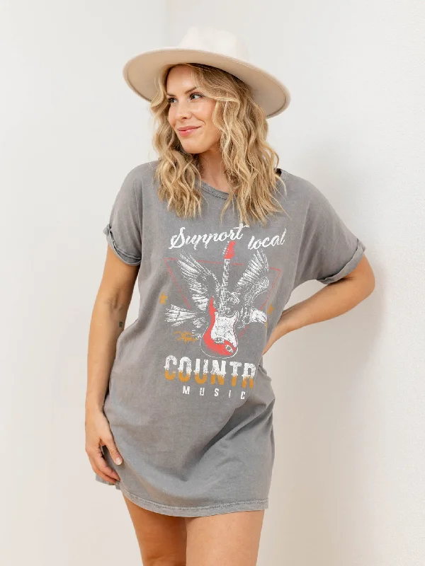 Support Local Country Music Graphic Dress