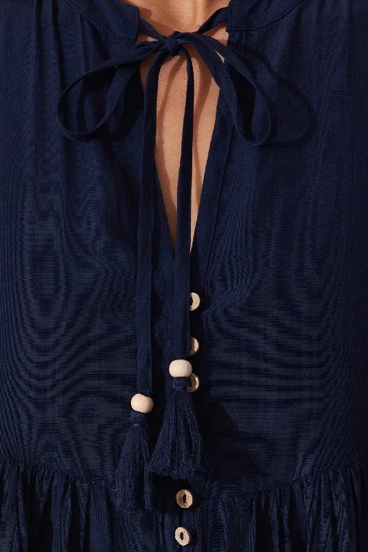 Tahnee Smock Dress In Navy