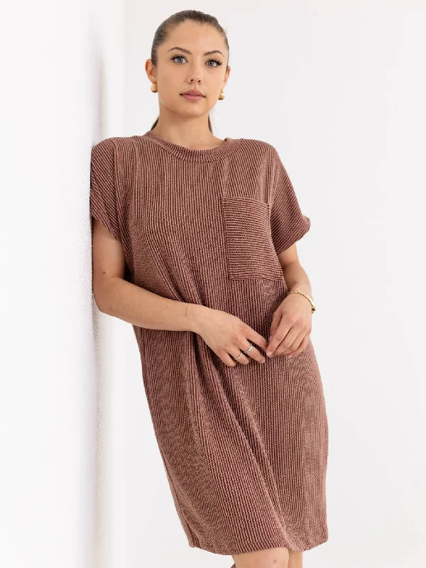 Textured Rib T-Shirt Dress