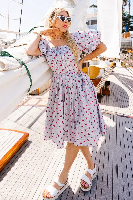 Thea Dress in Strawberry