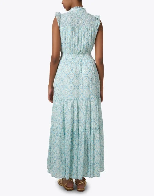 Turquoise Print Maxi Dress