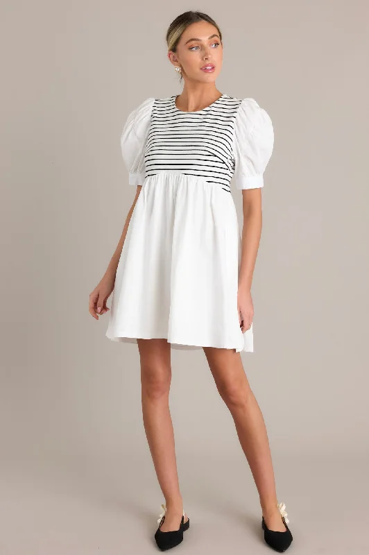 Urban Streak Black Stripe Mini Dress