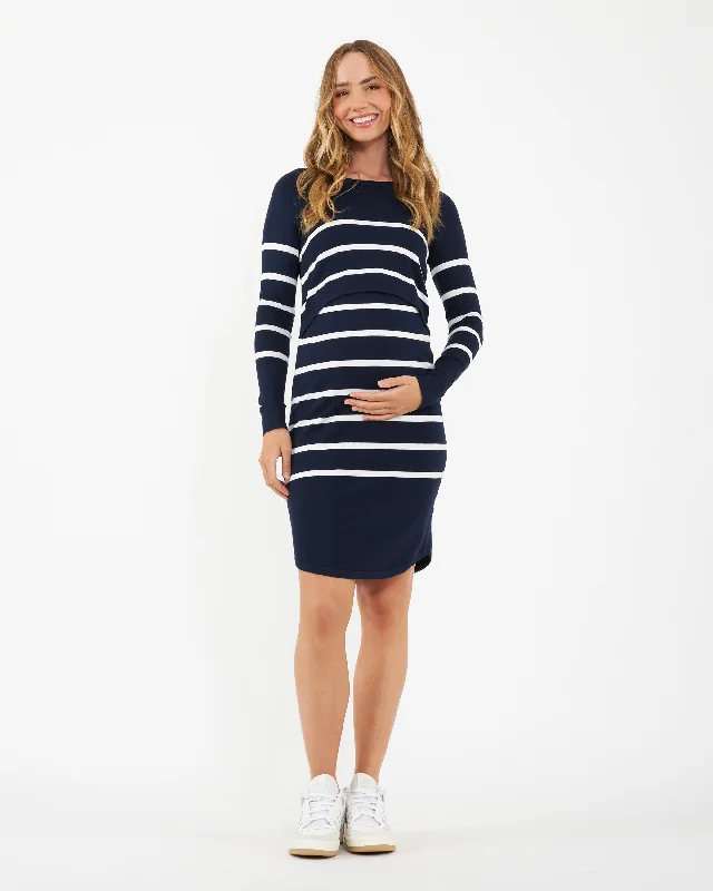 Valerie Up/Down Nursing Tunic Navy / White