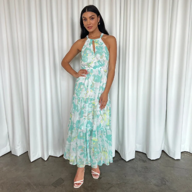 VANESSA MAXI DRESS -GREEN FLORAL