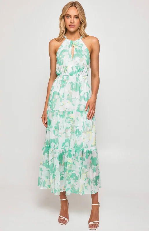 VANESSA MAXI DRESS -GREEN FLORAL