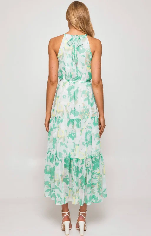 VANESSA MAXI DRESS -GREEN FLORAL