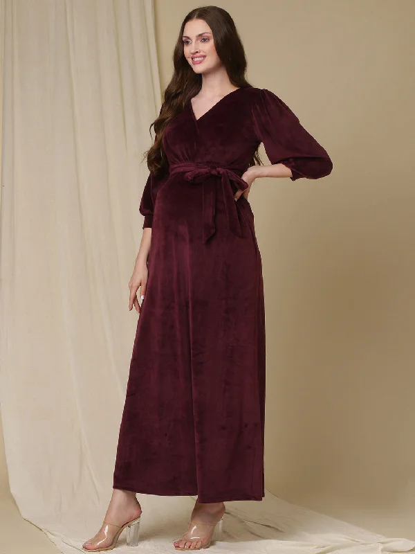 Velvet Maternity Party Dress