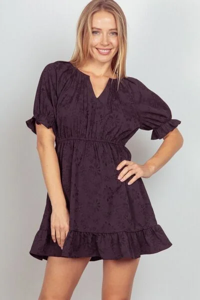 Black Eyelet Mini Dress