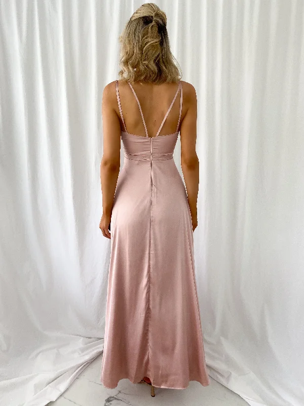 Virginie Strappy Maxi Dress - Old Rose