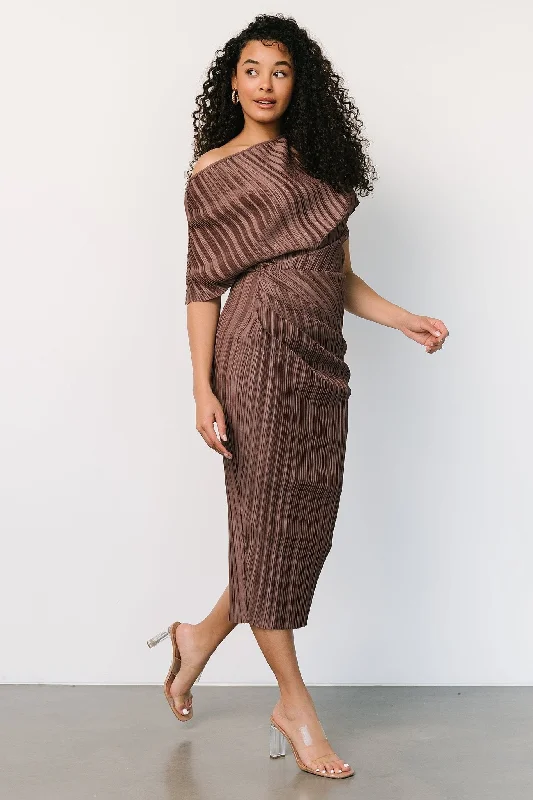 Winslow Pleated Midi Dress | Mink