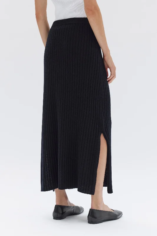 Wool Cashmere Rib Skirt