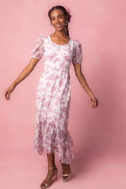 Wren Dress in Pink Toile - FINAL SALE