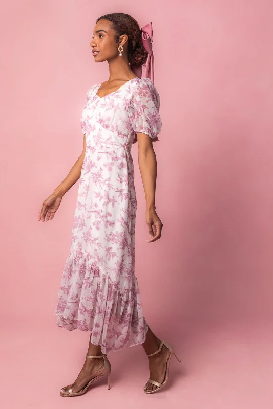 Wren Dress in Pink Toile - FINAL SALE