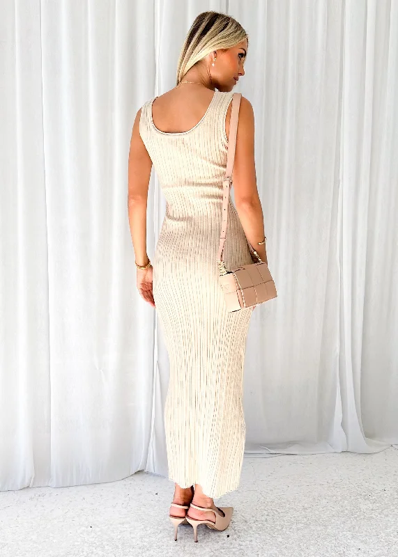 Wylla Knit Maxi Dress - Beige