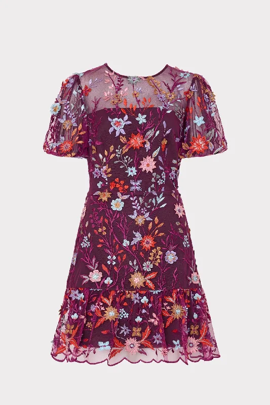 Yasmin Tropical Garden Embroidered Dress