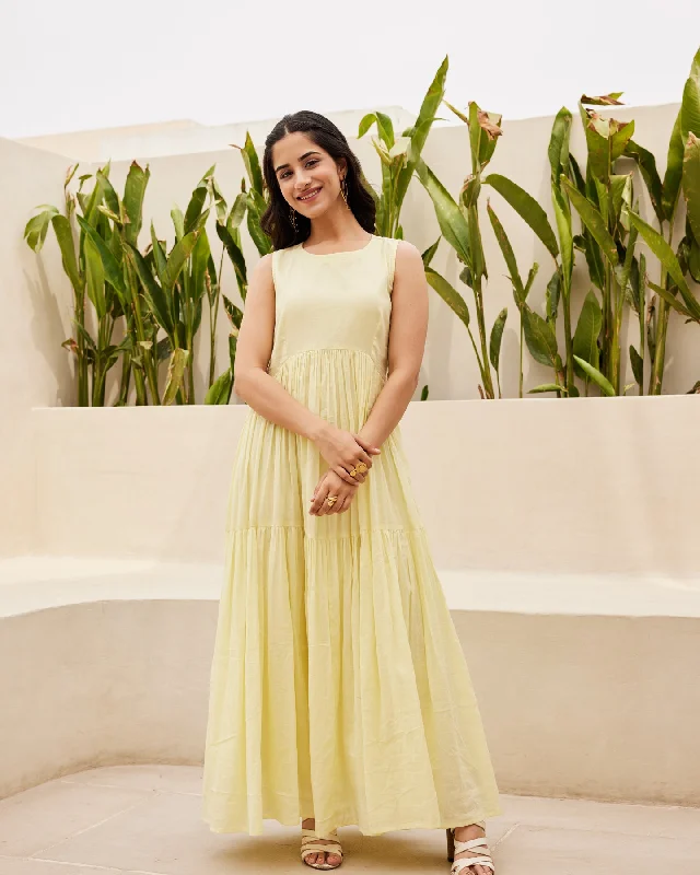 Yellow Tiered Maxi Dress