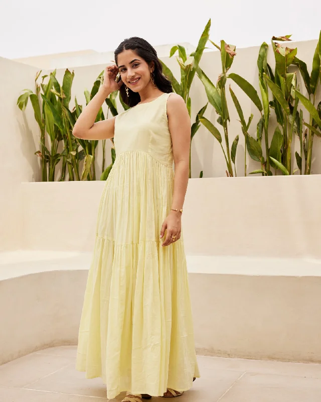 Yellow Tiered Maxi Dress