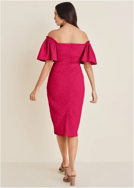 Sweetheart midi dress - Dark Pink