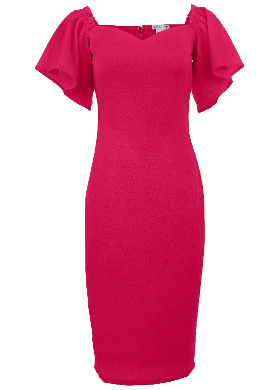 Sweetheart midi dress - Dark Pink