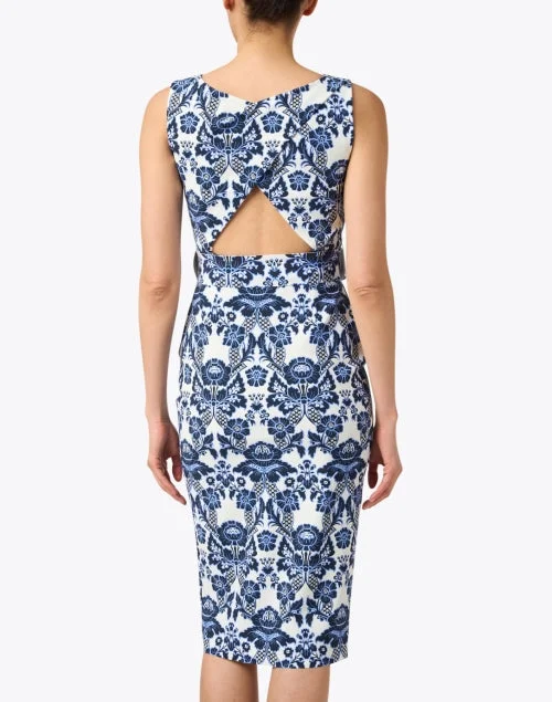 Zeffirina White and Blue Print Dress